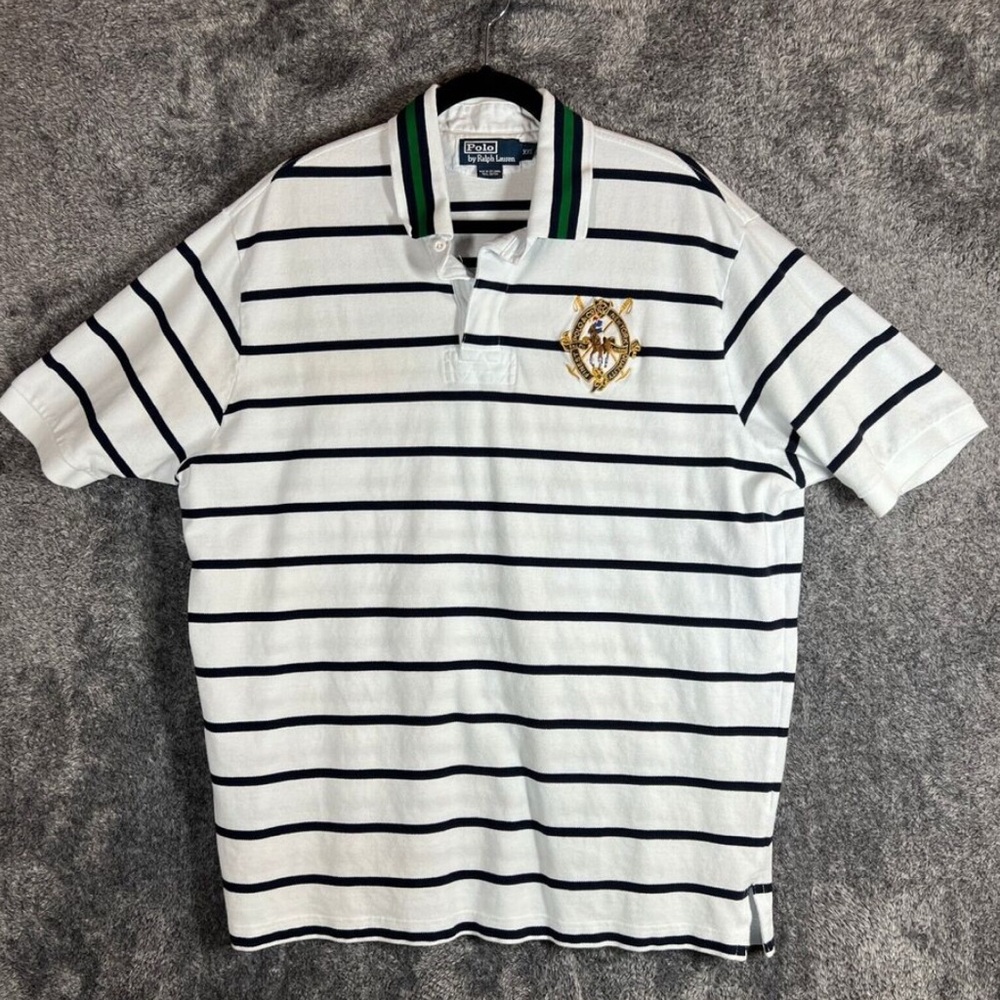 Ralph Lauren White and Black Polo Shirt with Emblem